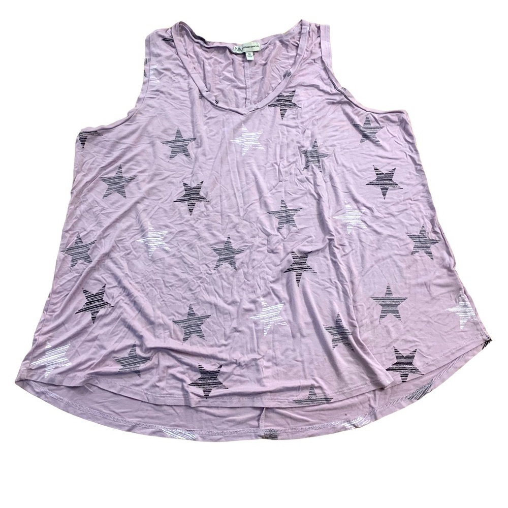 Neumann Marcus | Pastel Purple Sleeveless Top Comfort Soft Star Design